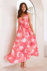 Blazing Sun Maxi Dress Coral