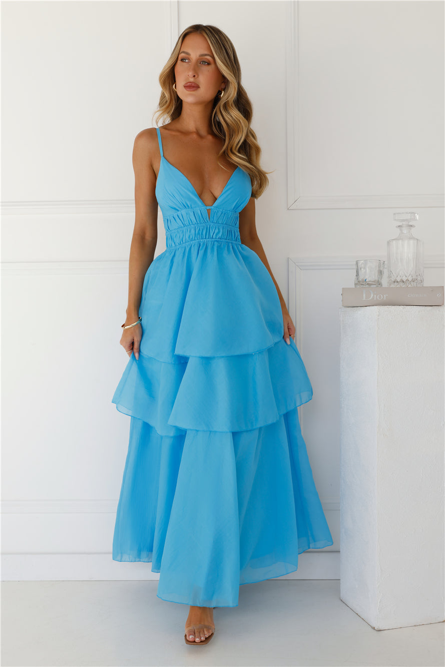 One True Love Maxi Dress Blue