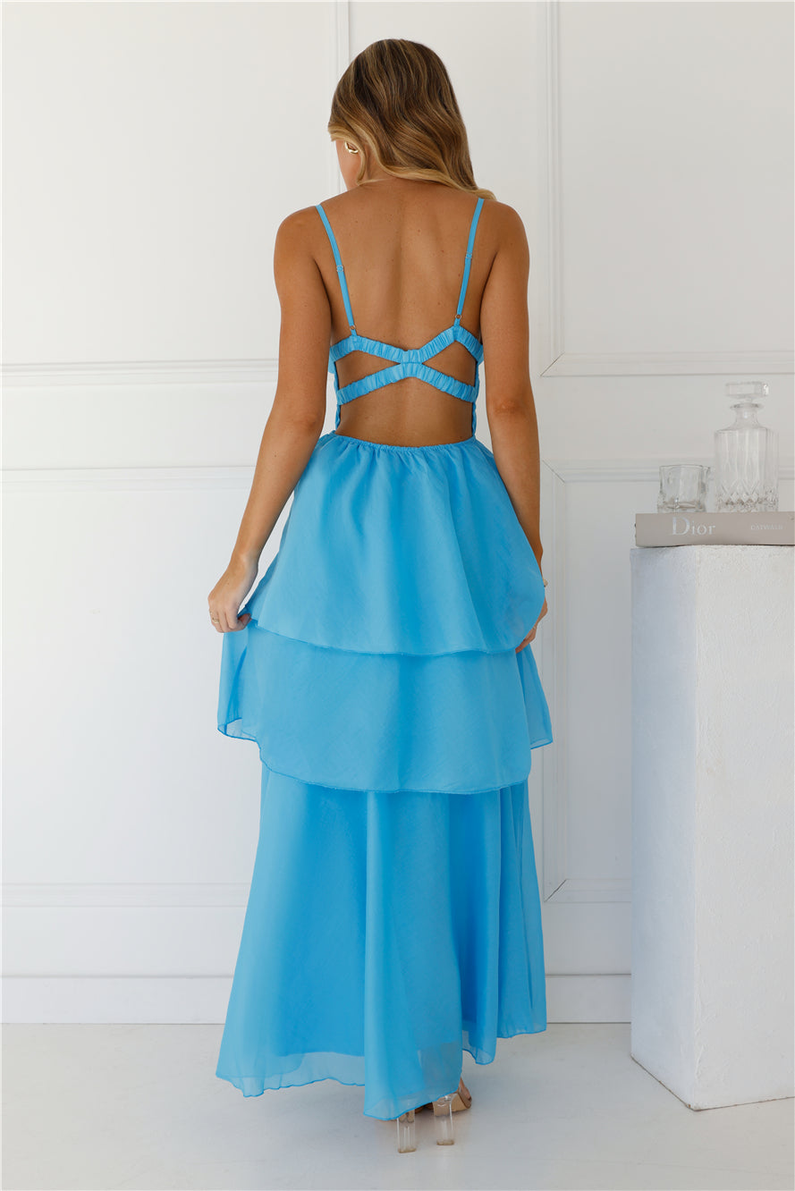 One True Love Maxi Dress Blue