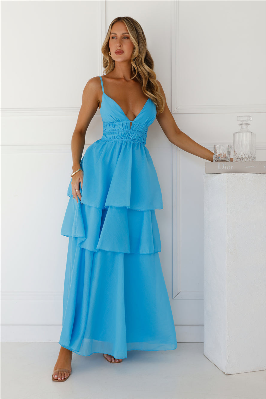 One True Love Maxi Dress Blue