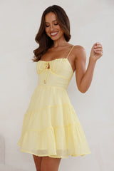 Behind The Clouds Mini Dress Yellow