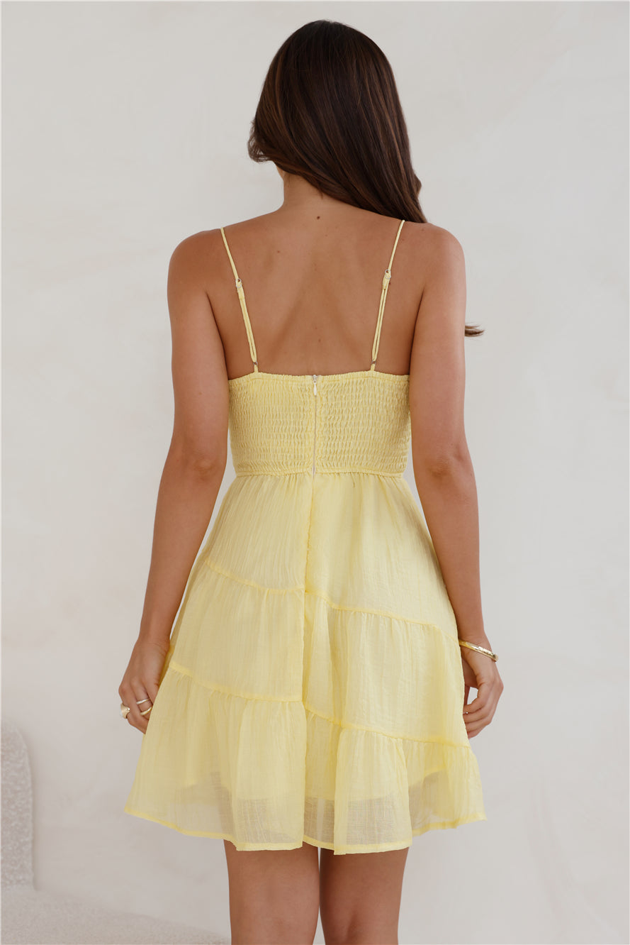 Behind The Clouds Mini Dress Yellow