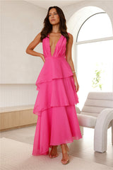 Fashion Zone Maxi Dress Hot Pink