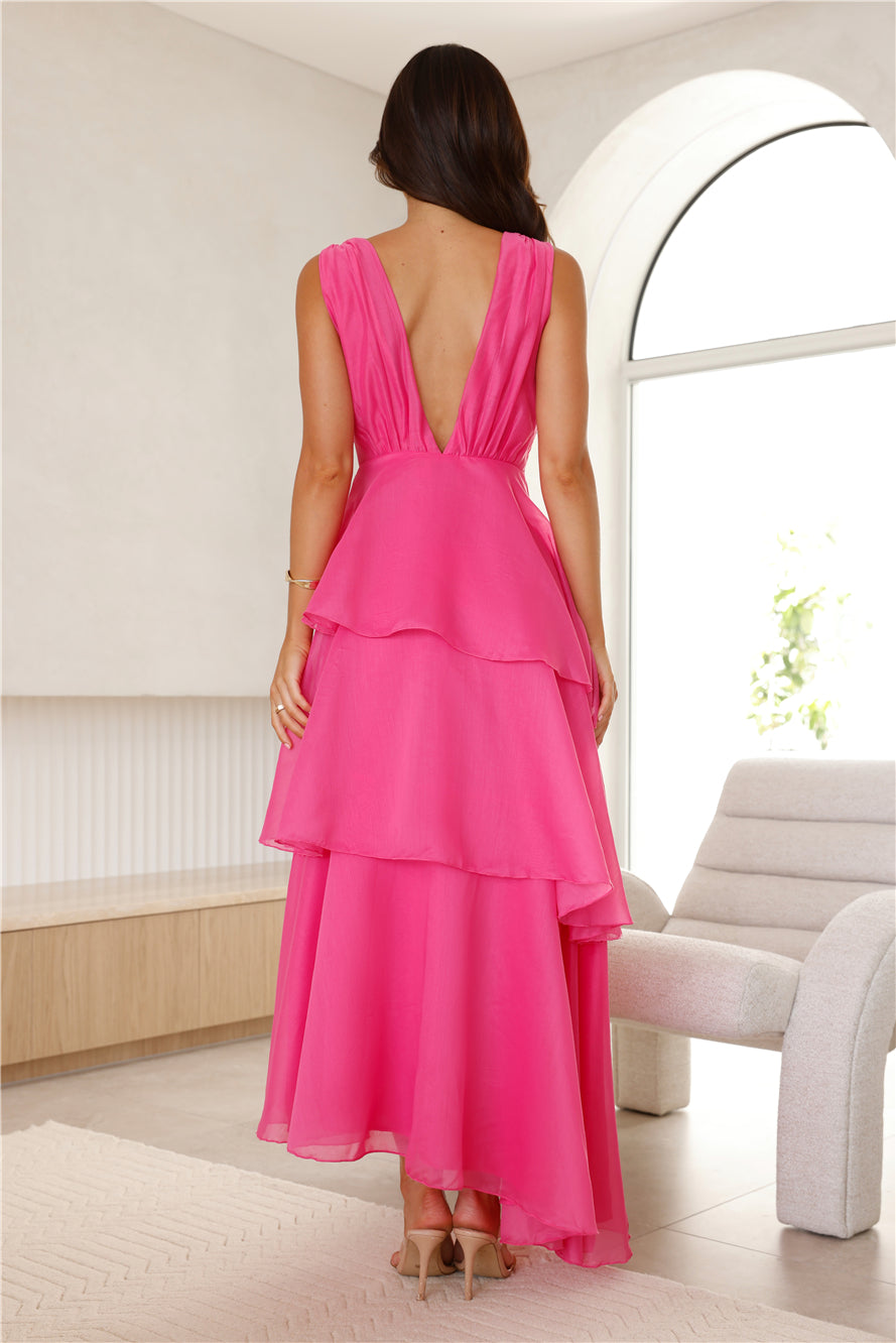 Fashion Zone Maxi Dress Hot Pink