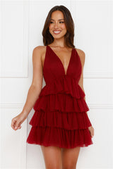 Fairytale Hymn Dress Burgundy