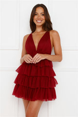 Fairytale Hymn Dress Burgundy