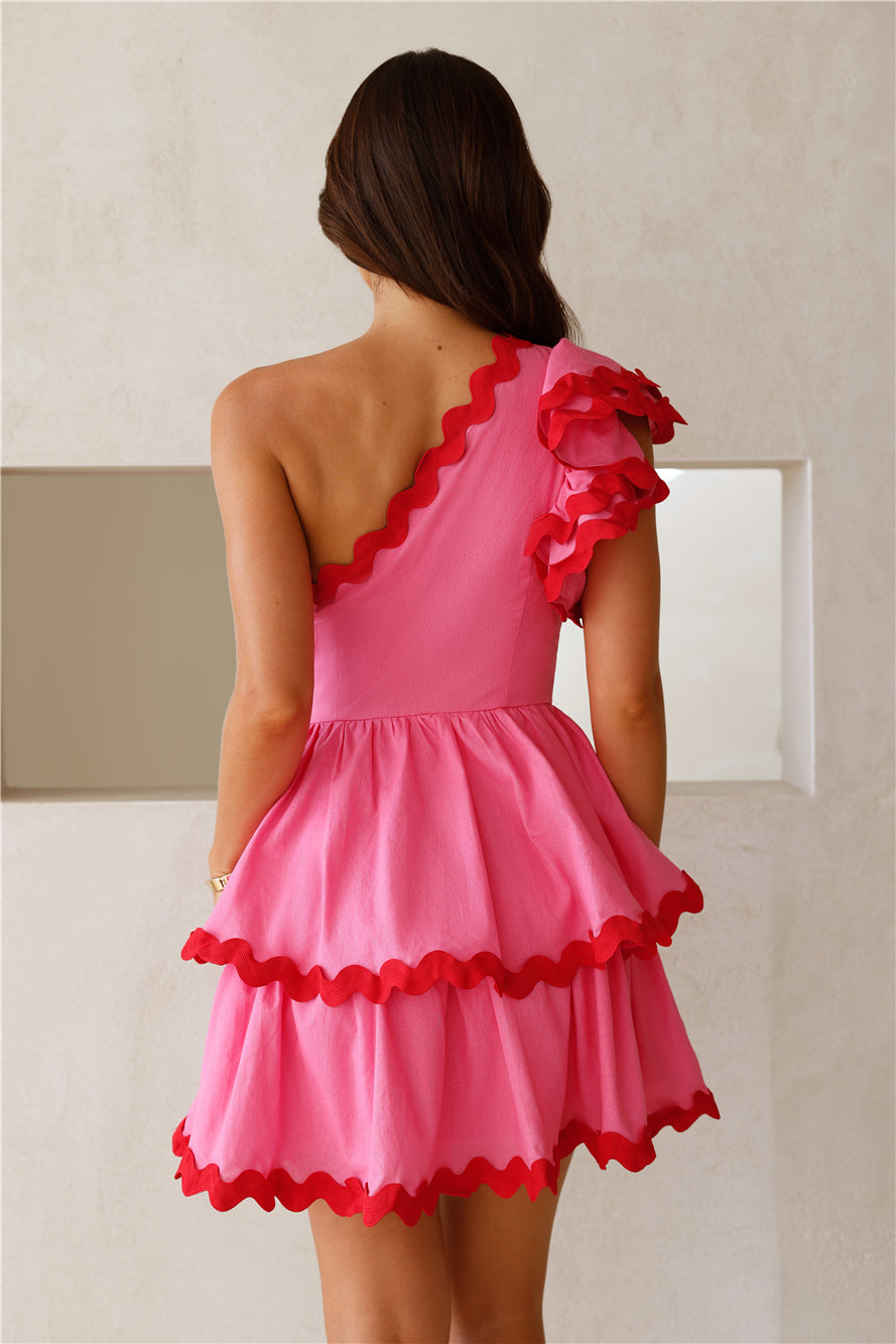 Events To Match One Shoulder Mini Dress Pink