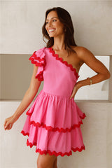 Events To Match One Shoulder Mini Dress Pink