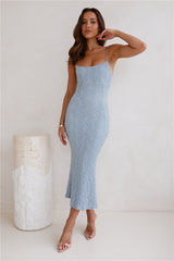 Atlantic Waters Mesh Midi Dress Blue