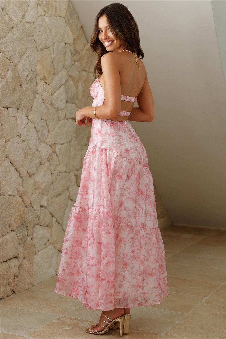 Her Best Version Strapless Maxi Dress Pink