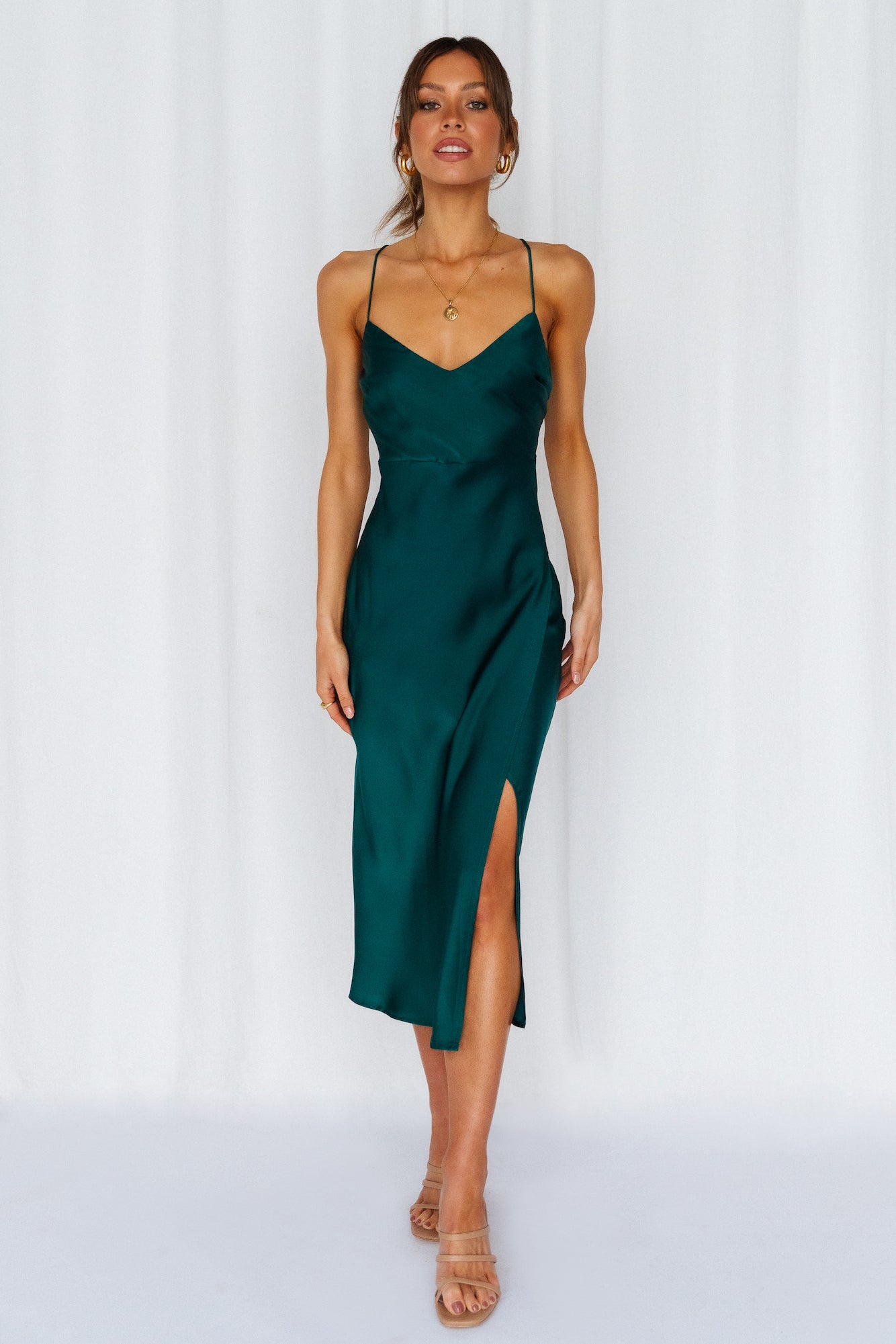 Crashing Prom Midi Dress Dark Green