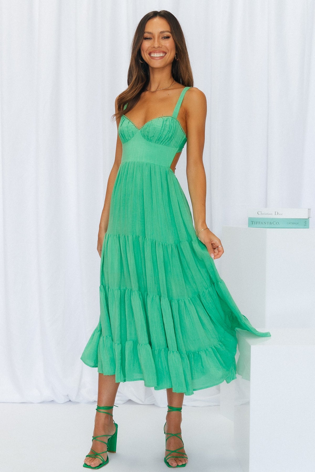 Freshly Brewed Midi Dress Green