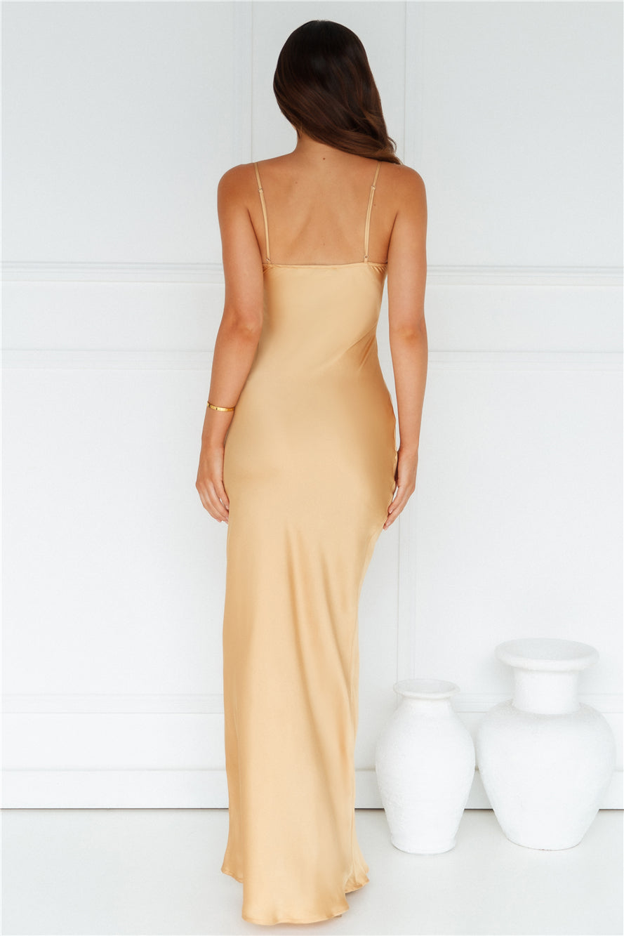 About A Girl Maxi Dress Gold