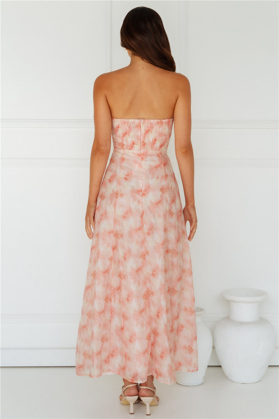 Greta Strapless Maxi Dress Pink