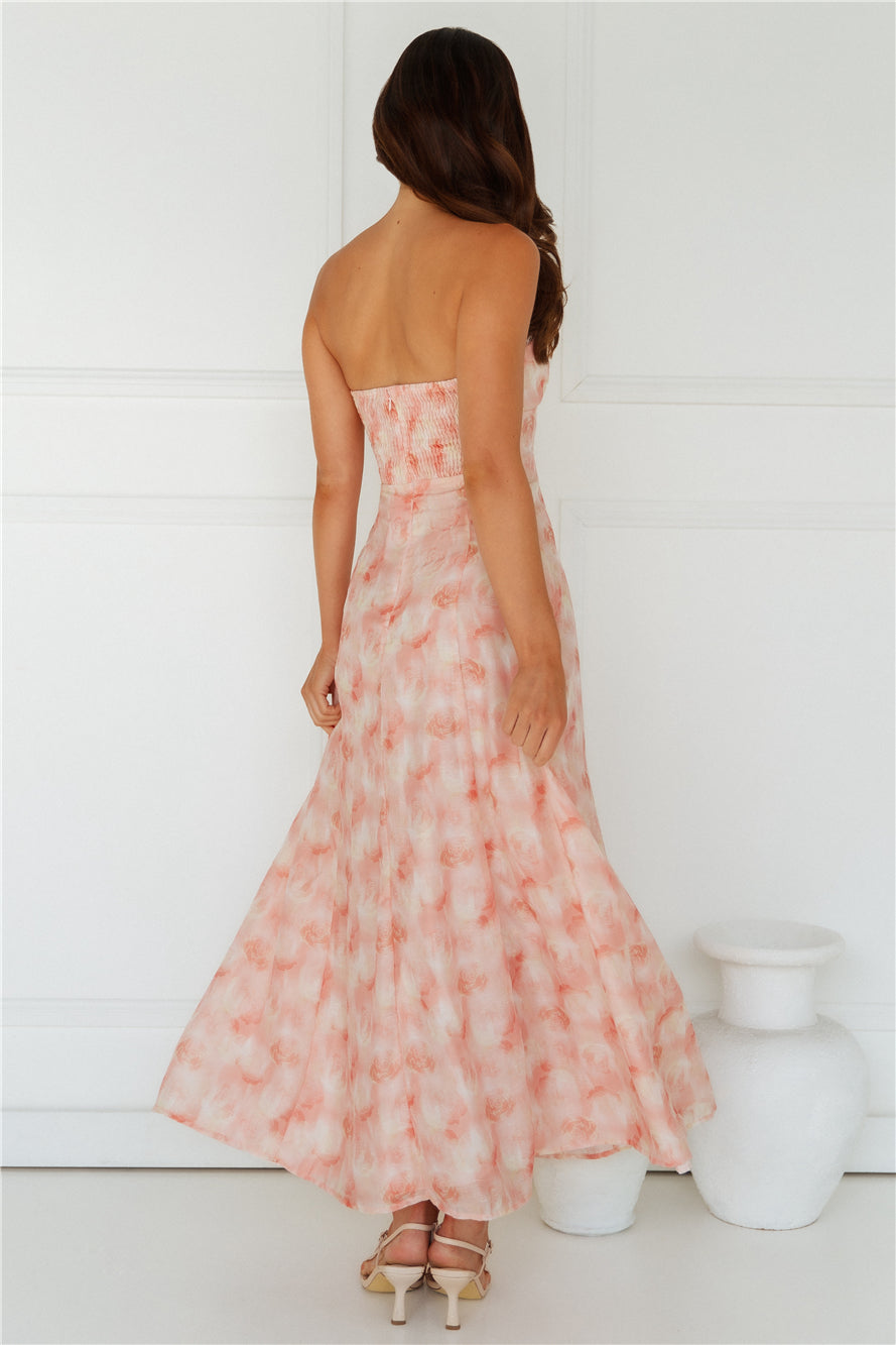 Greta Strapless Maxi Dress Pink