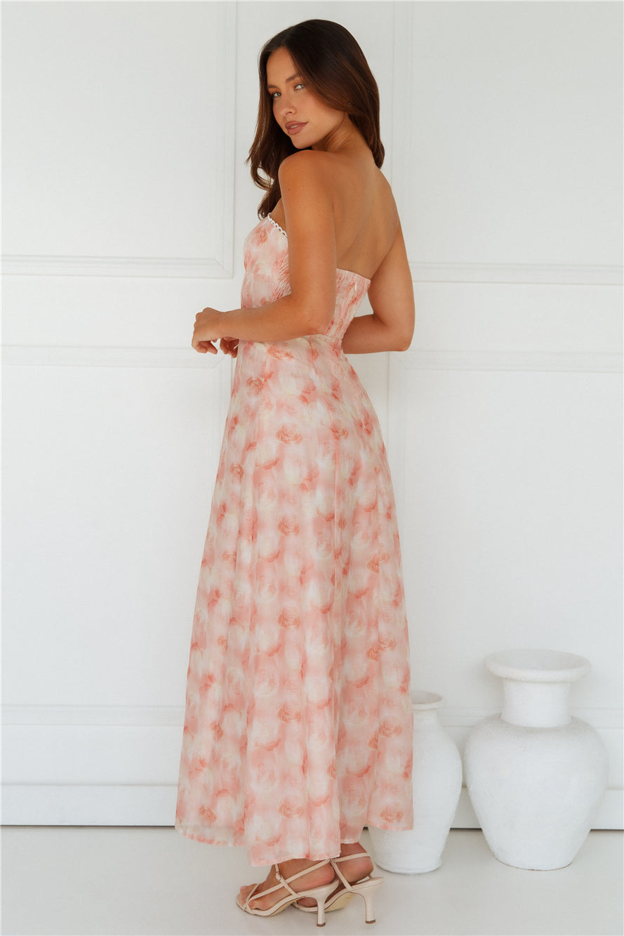 Greta Strapless Maxi Dress Pink