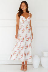 Botanical Ballerina Midi Dress White