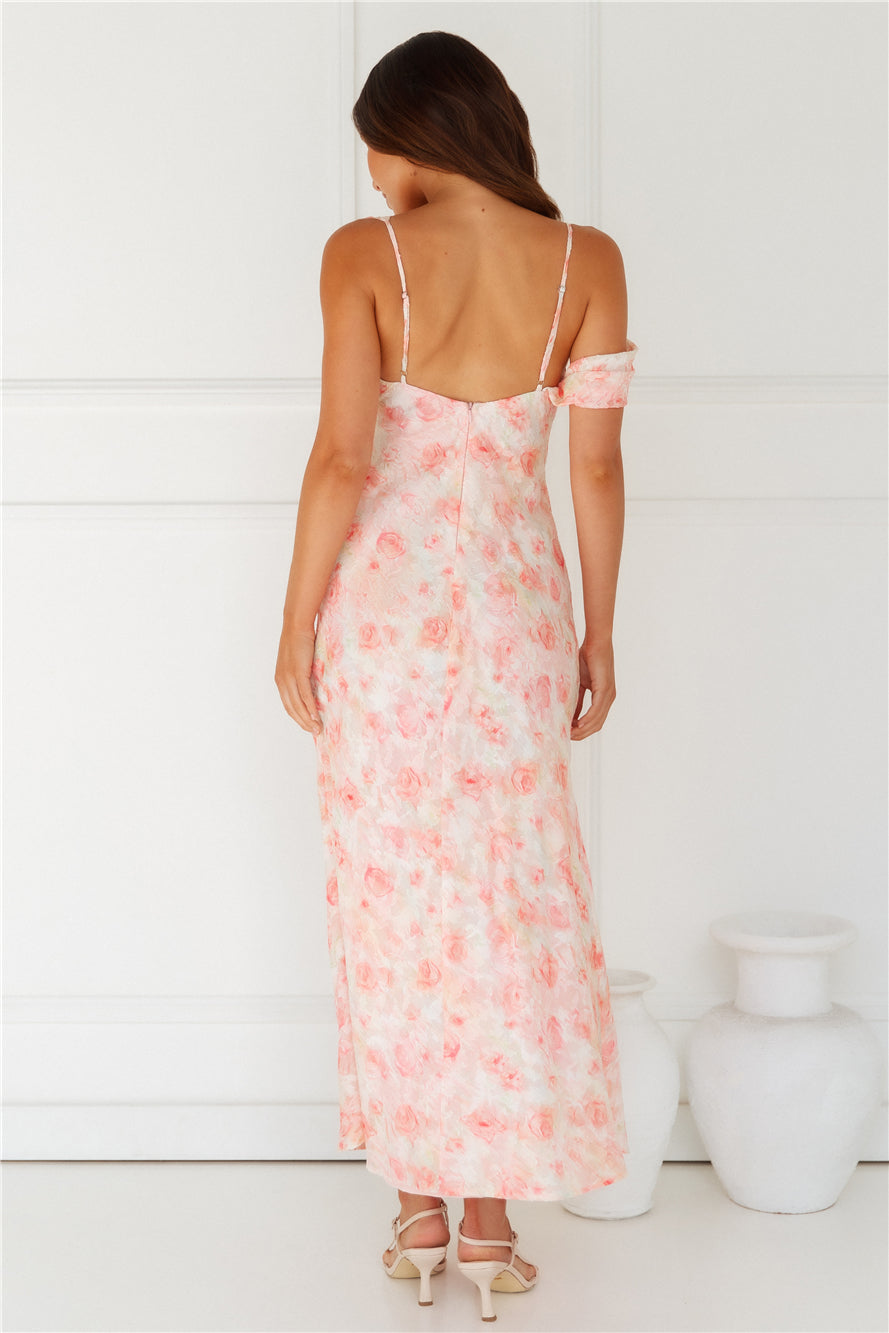 Liliana Off Shoulder Maxi Dress Peach