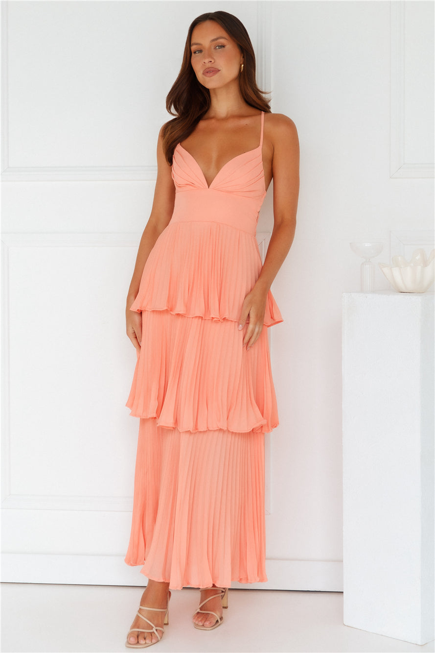 Fashionably Ever After Maxi Dress Peach