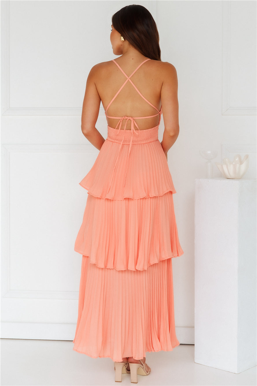 Fashionably Ever After Maxi Dress Peach