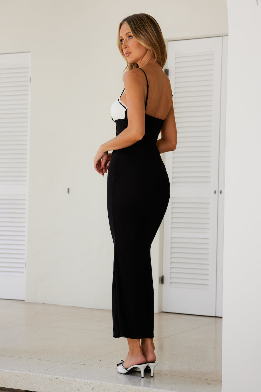 Lovers Romance Mesh Maxi Dress Black