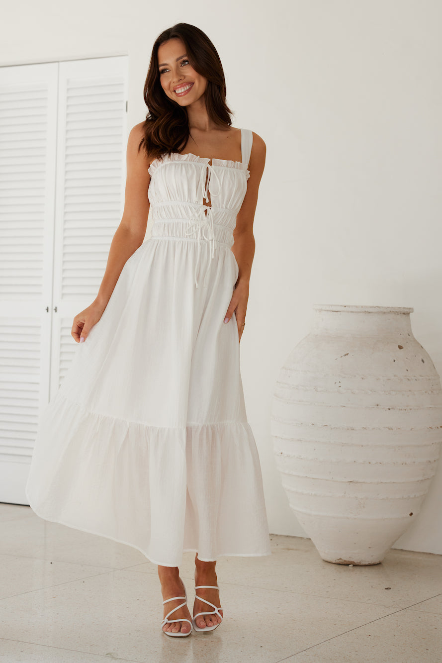 Bondi Beach Midi Dress White