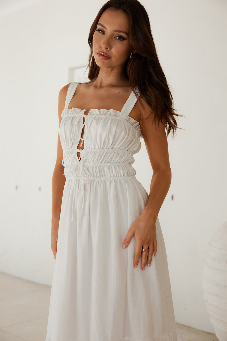 Bondi Beach Midi Dress White