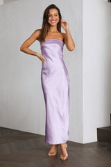 Coolness Calling Satin Maxi Dress Lilac