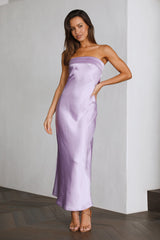 Coolness Calling Satin Maxi Dress Lilac