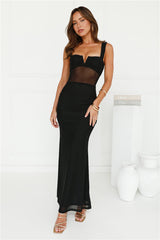 Fashion Finesse Mesh Maxi Dress Black