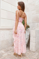 For Enchantment Frill Maxi Dress Pink