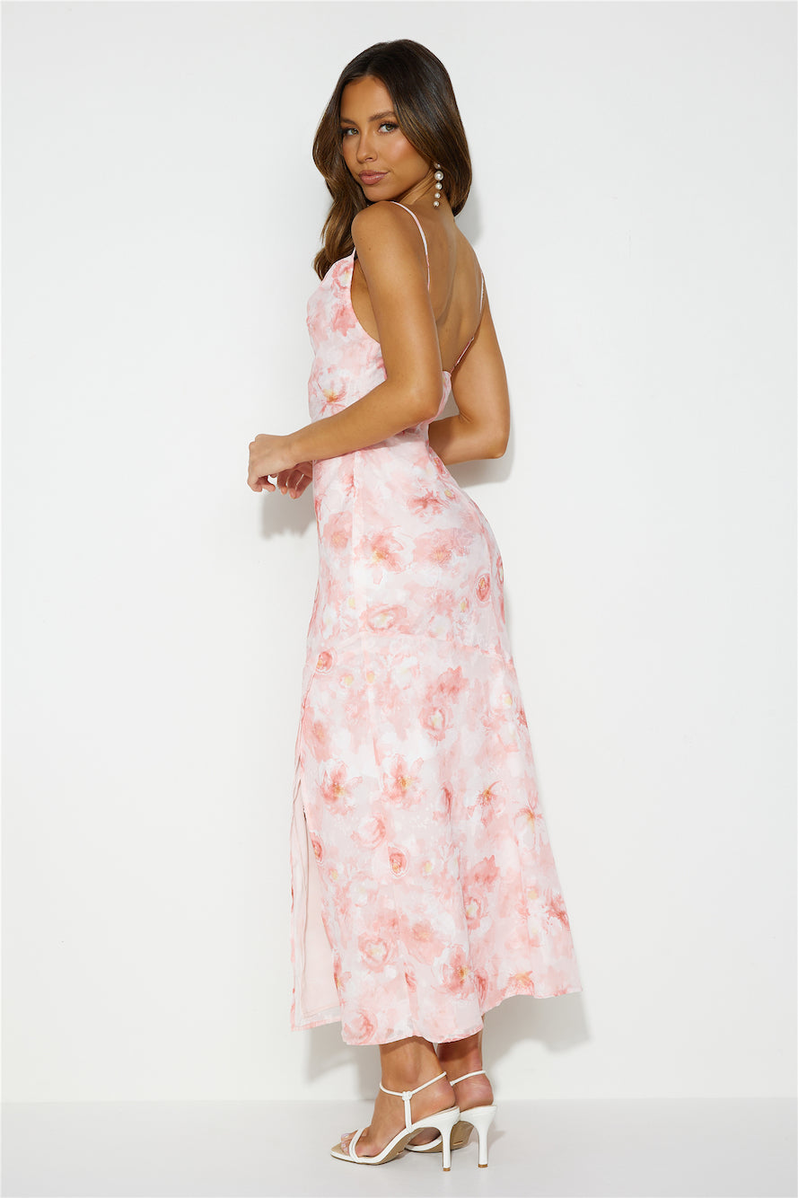 Mystic Splendor Midi Dress Pink