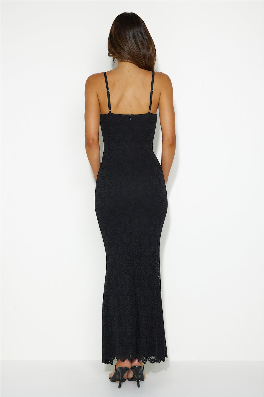 Fates Dream Lace Maxi Dress Black