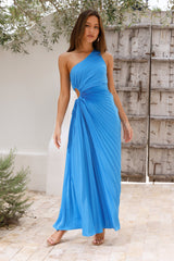 Choose Your Style One Shoulder Maxi Dress Blue