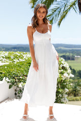 Chain Of Daisies Maxi Dress White